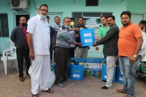 मारवाडी सेवा समिति कैलाली द्धारा मास्क र औषधी स्प्रे मेसिन हस्तान्तरण