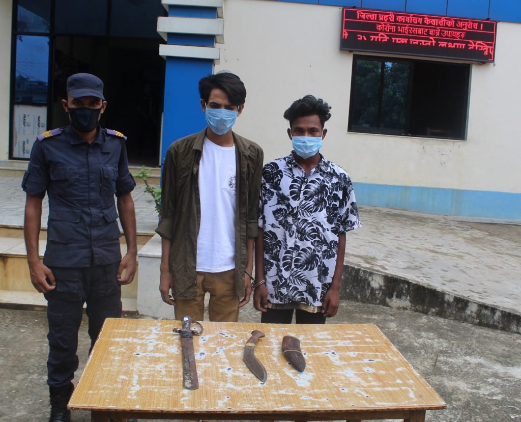 ‘ग्याङ’ फाइटमा संग्लग्न धनगढी दुई जना  प्रहरीद्वारा पक्राउ