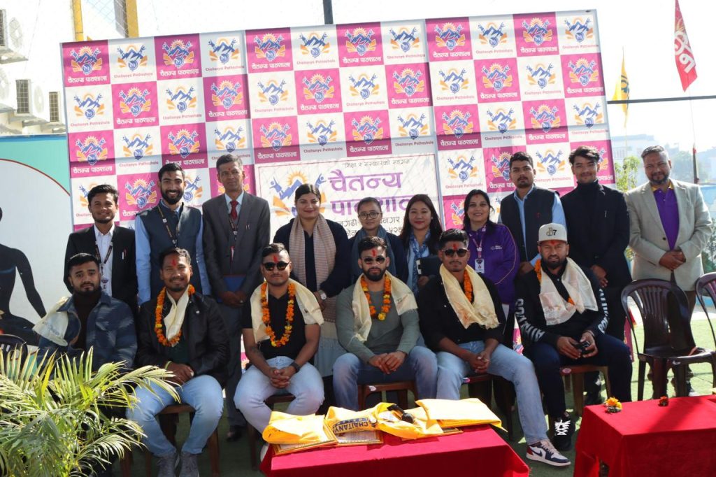 चैतन्य पाठशालाद्वारा राष्ट्रिय क्रिकेट खेलाडीहरूलाई सम्मान